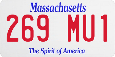MA license plate 269MU1