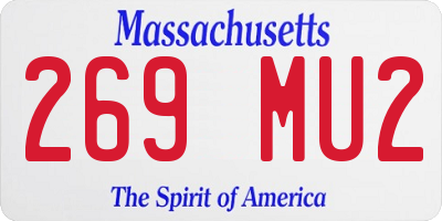 MA license plate 269MU2