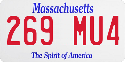 MA license plate 269MU4