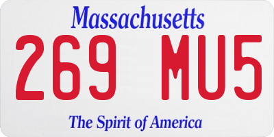 MA license plate 269MU5