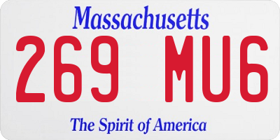 MA license plate 269MU6