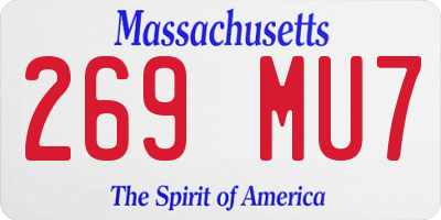 MA license plate 269MU7