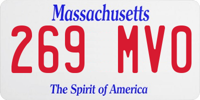 MA license plate 269MV0