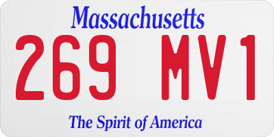 MA license plate 269MV1