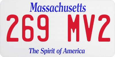 MA license plate 269MV2