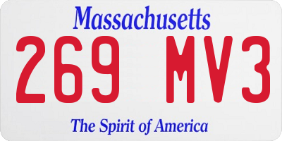 MA license plate 269MV3