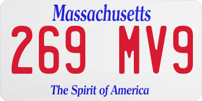 MA license plate 269MV9
