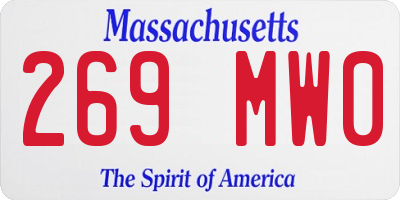 MA license plate 269MW0