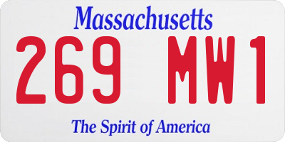 MA license plate 269MW1