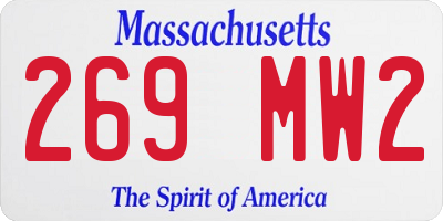MA license plate 269MW2