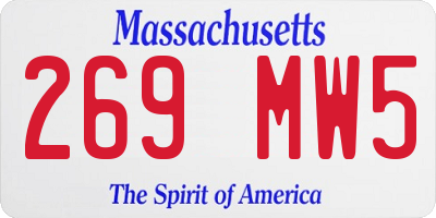 MA license plate 269MW5