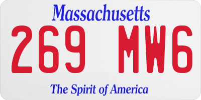 MA license plate 269MW6
