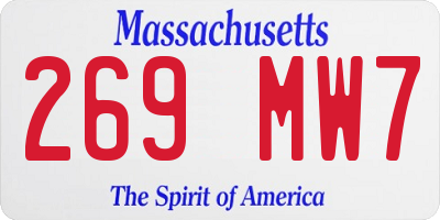 MA license plate 269MW7