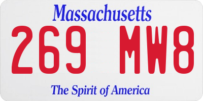 MA license plate 269MW8