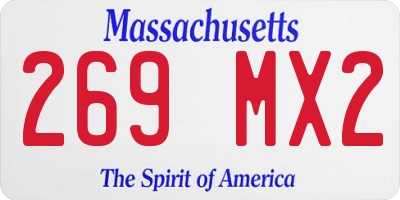 MA license plate 269MX2