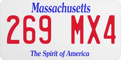 MA license plate 269MX4