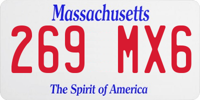 MA license plate 269MX6
