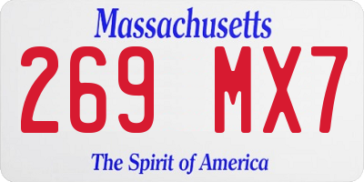 MA license plate 269MX7