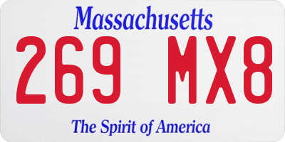 MA license plate 269MX8