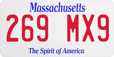 MA license plate 269MX9