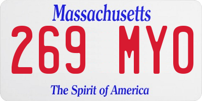 MA license plate 269MY0