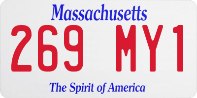 MA license plate 269MY1