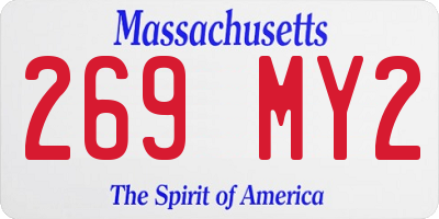 MA license plate 269MY2