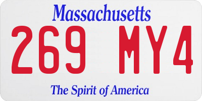 MA license plate 269MY4