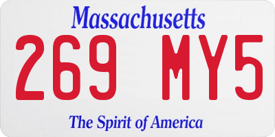 MA license plate 269MY5