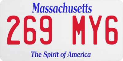 MA license plate 269MY6