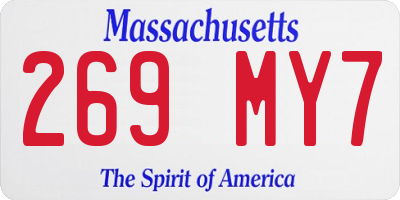 MA license plate 269MY7