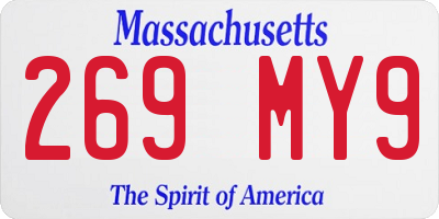 MA license plate 269MY9