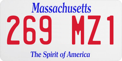 MA license plate 269MZ1