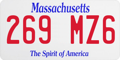 MA license plate 269MZ6