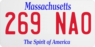 MA license plate 269NA0