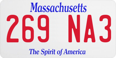 MA license plate 269NA3