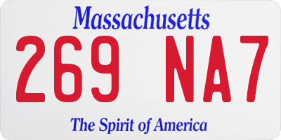 MA license plate 269NA7