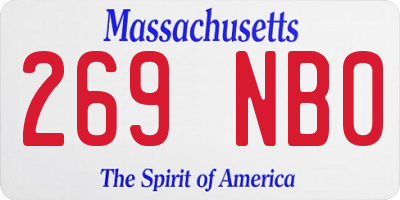 MA license plate 269NB0