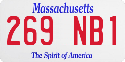 MA license plate 269NB1