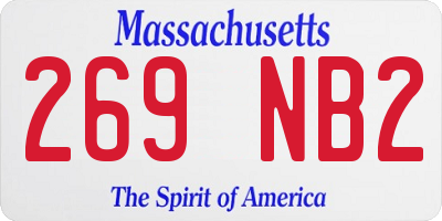 MA license plate 269NB2