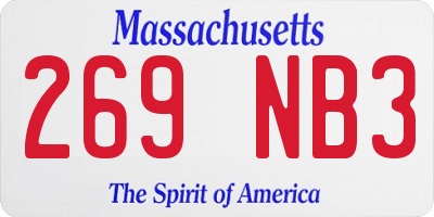 MA license plate 269NB3
