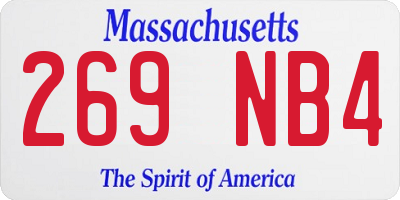 MA license plate 269NB4