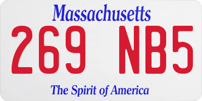 MA license plate 269NB5
