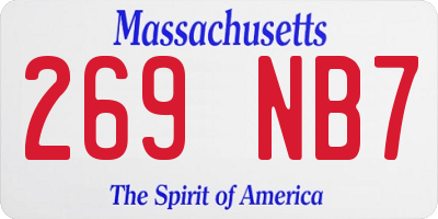 MA license plate 269NB7