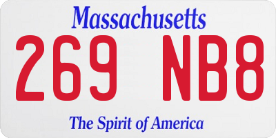 MA license plate 269NB8