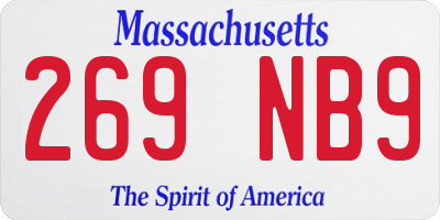 MA license plate 269NB9