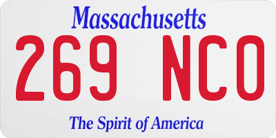 MA license plate 269NC0