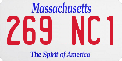 MA license plate 269NC1