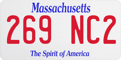 MA license plate 269NC2