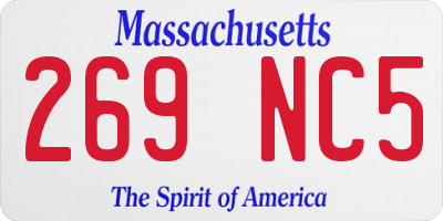 MA license plate 269NC5